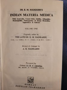 Indian Materia Medica volume 1
